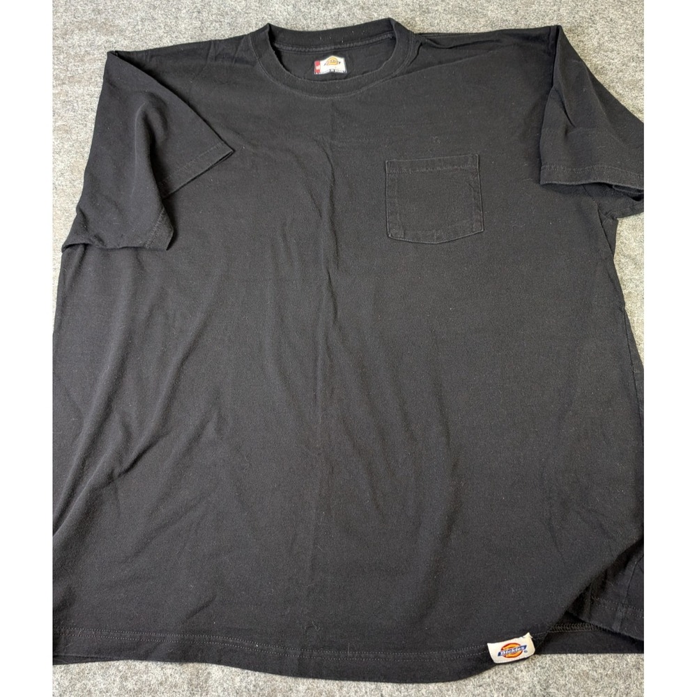 Dickies T-shirt Men's 2XL Black Pocket Logo Short Sleeve Work Wear HvyWgt EUC